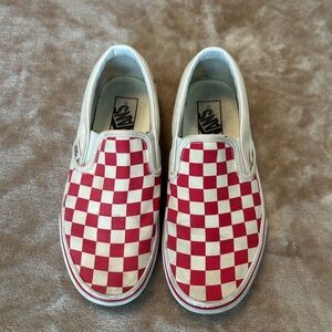 Vans Red and White Checkered Sneakers